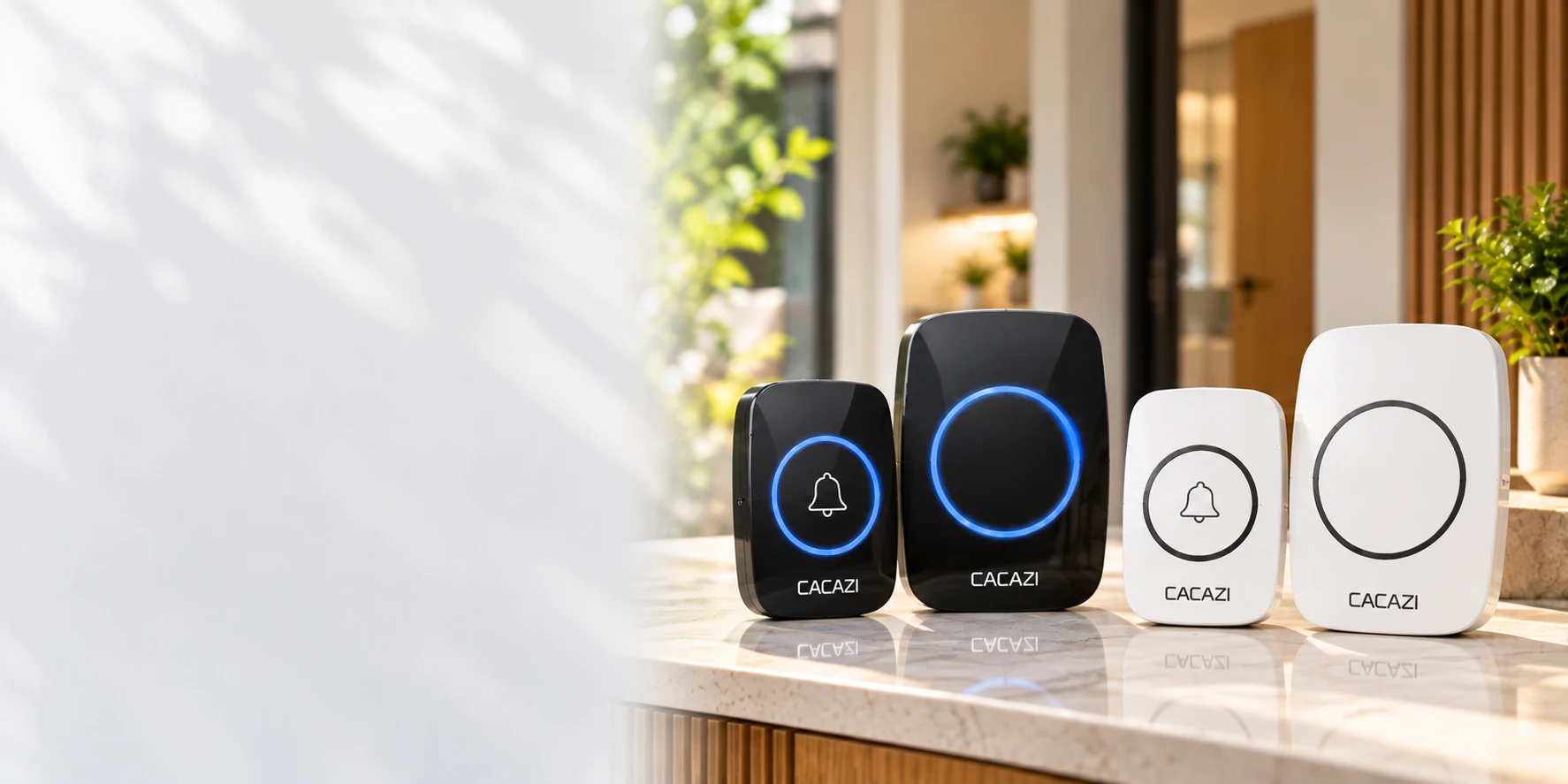 CACAZI Wireless Doorbell Black dan White